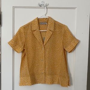 NWT Everlane clean silk short sleeve notch shirt